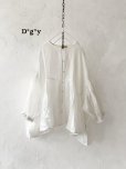 画像2: Dgy/フレアギャザーのガーゼブラウス・オフ (2)