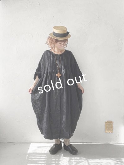 画像12: ubasoku/0947 ピンタック２wayコクーンワンピース・黒