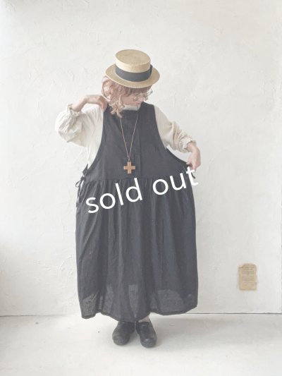 画像11: ubasoku/0939 サイドリボン２wayノースリーブワンピース・ネイビーストライプ