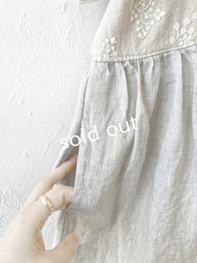 画像8: ubasoku/0957 かすみそう刺繍の丸衿ワンピース・黒