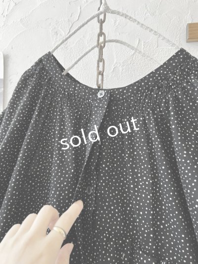 画像5: ubasoku/0950 ラウンドフリルワンピース・黒ドット