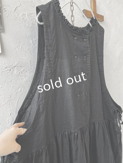 画像4: ubasoku/0941 サイドリボン２wayノースリーブワンピース・黒
