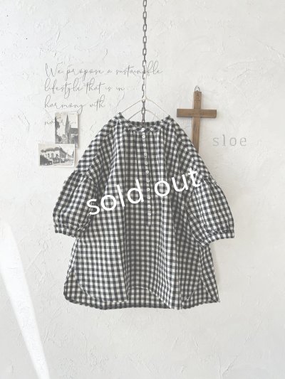 画像2: sloe/ヘンリーボタンブラウス・ギンガム