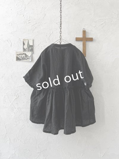 画像5: ubasoku/0932 かすみそう刺繍のギャザープルオーバー・黒