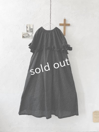 画像10: ubasoku/0950 ラウンドフリルワンピース・黒ドット