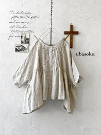 ubasoku/0922　ピンタック2wayコクーンブラウス・ナチュラル