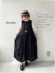 画像1: ubasoku/0941 サイドリボン２wayノースリーブワンピース・黒 (1)