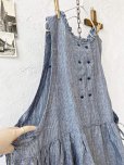 画像4: ubasoku/0939 サイドリボン２wayノースリーブワンピース・ネイビーストライプ