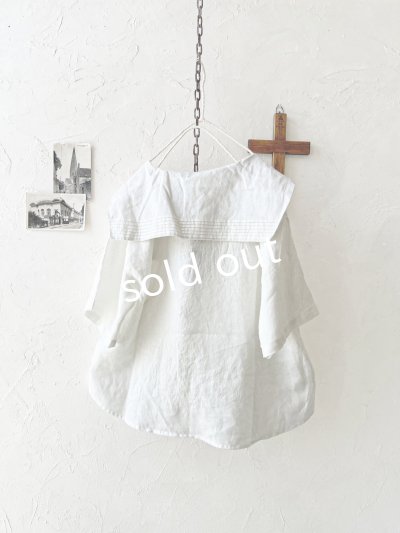 画像7: ubasoku/0924 セーラー衿の半袖ブラウス・オフ