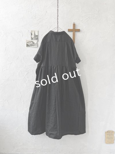 画像5: ubasoku/0957 かすみそう刺繍の丸衿ワンピース・黒