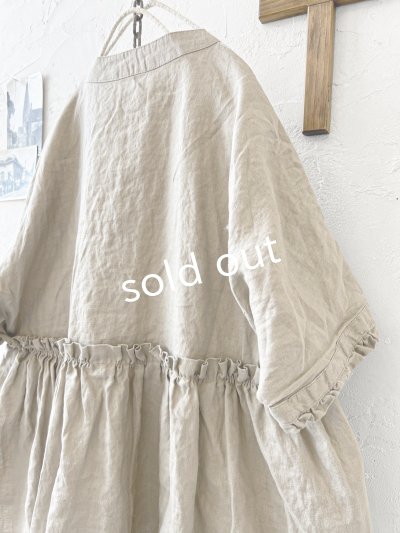 画像10: 【30%OFF SALE】ubasoku/0931 ガーベラ刺繍のギャザープルオーバー・ベージュ