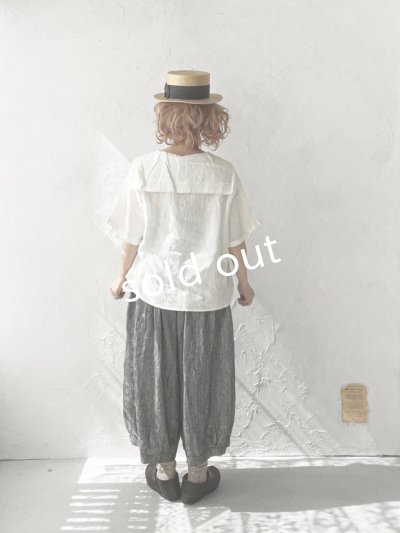 画像9: ubasoku/0924 セーラー衿の半袖ブラウス・オフ