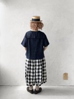画像4: ubasoku/セーラー衿の半袖ブラウス・ネイビー (4)