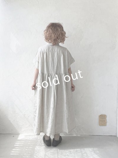 画像15: ubasoku/0957 かすみそう刺繍の丸衿ワンピース・黒