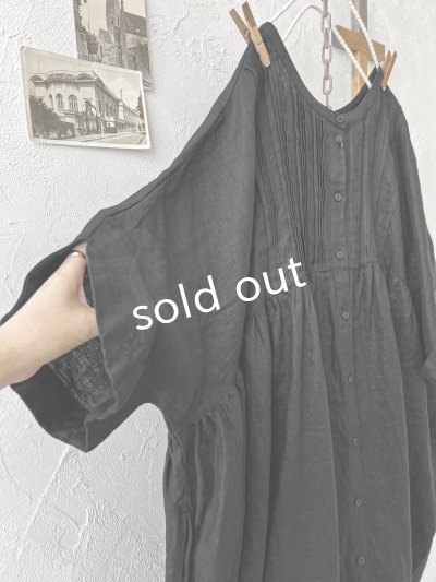 画像4: ubasoku/0947 ピンタック２wayコクーンワンピース・黒