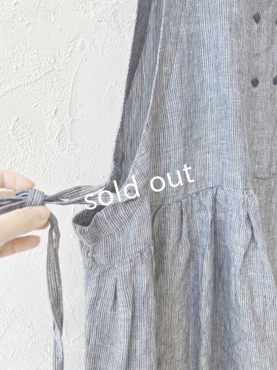 画像3: ubasoku/0939 サイドリボン２wayノースリーブワンピース・ネイビーストライプ