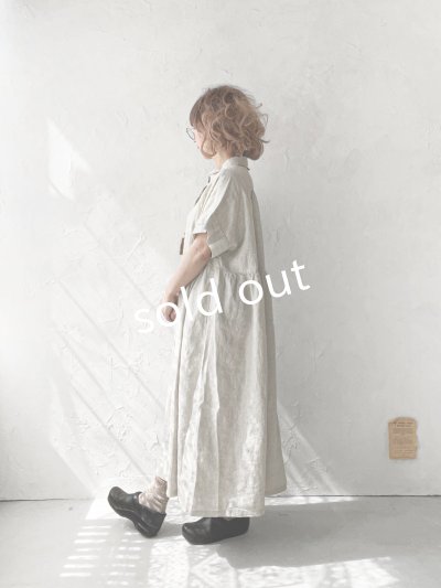 画像14: ubasoku/0957 かすみそう刺繍の丸衿ワンピース・黒