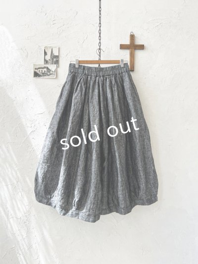 画像7: ubasoku/0976 ボリュームワイドパンツ・ブラックシャンブレー