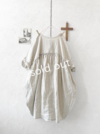画像10: ubasoku/0947 ピンタック２wayコクーンワンピース・ナチュラル