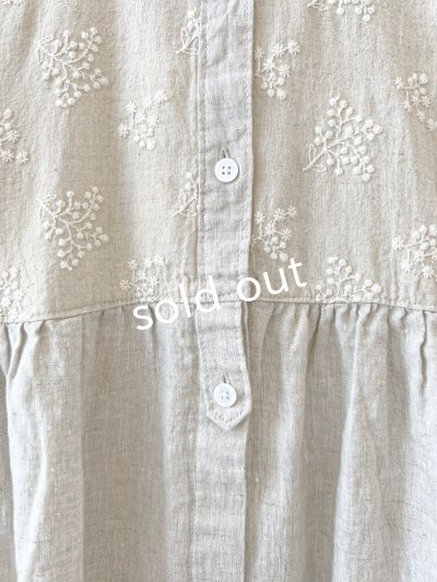 画像6: ubasoku/0957 かすみそう刺繍の丸衿ワンピース・黒