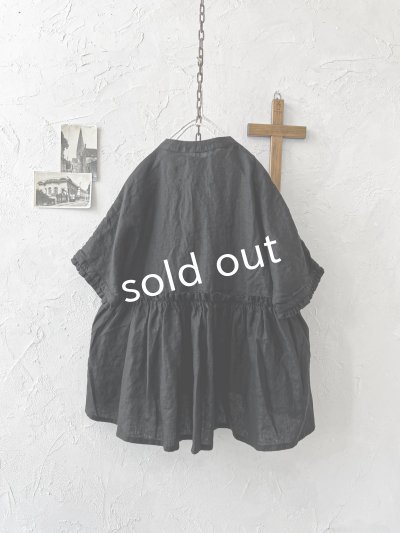 画像4: ubasoku/0931 ガーベラ刺繍のギャザープルオーバー・チャコール
