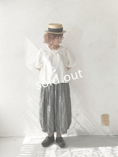 画像10: ubasoku/0924 セーラー衿の半袖ブラウス・オフ