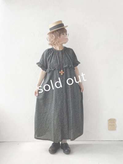 画像12: ubasoku/0950 ラウンドフリルワンピース・黒ドット