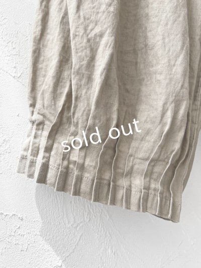 画像4: ubasoku/0969 裾タックワイドパンツ・ベージュ