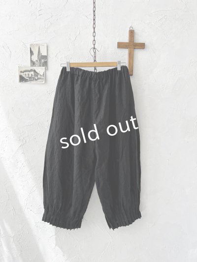 画像6: ubasoku/0969 裾タックワイドパンツ・黒