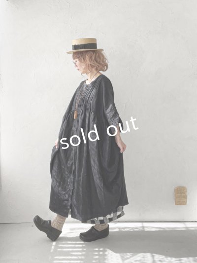 画像14: ubasoku/0947 ピンタック２wayコクーンワンピース・黒