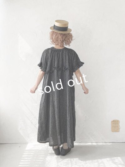 画像14: ubasoku/0950 ラウンドフリルワンピース・黒ドット