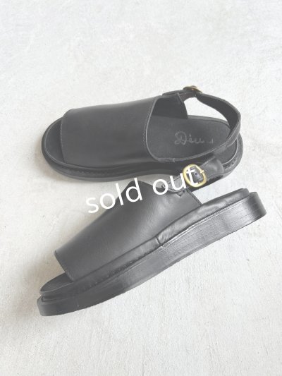 画像5: 【30%OFF SALE】Diu／本革メレーズサンダル・黒【Ｌ】