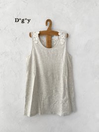 Dgy／衿レースタンクトップ・杢エクリュ