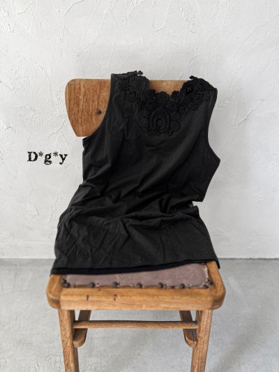 画像4: Dgy／衿レースタンクトップ・黒