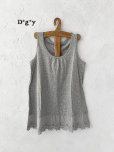 画像1: Dgy／裾レースタンクトップ・杢グレー (1)