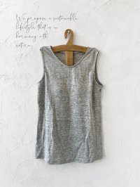 カップ付きリネンタンクトップ・杢グレー
