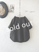 seasew.／306 フレンチリネン半袖ブラウス・黒