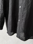 画像2: seasew.／324 フレンチリネンシーサイドブラウス・黒 (2)