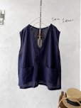 画像2: seasew.／303 Ｖネックベスト・ネイビー (2)