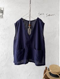 seasew.／303 Ｖネックベスト・ネイビー