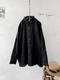 seasew.／324 フレンチリネンシーサイドブラウス・黒