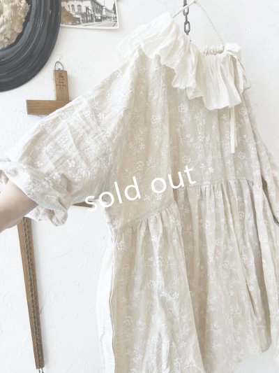 画像7: MARCHE' DE SOEUR／大きなラッフル襟のチュニック・野花ししゅうにミルク襟