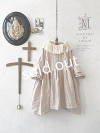 MARCHE' DE SOEUR／大きなラッフル襟のチュニック・シェルピンクにミルク襟