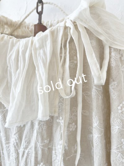 画像3: MARCHE' DE SOEUR／大きなラッフル襟のチュニック・野花ししゅうにミルク襟