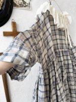 画像8: MARCHE' DE SOEUR／大きなラッフル襟のチュニック・先染チェックにミルク襟 (8)