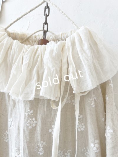 画像3: MARCHE' DE SOEUR／大きなラッフル襟のチュニック・木の実ししゅうにミルク襟