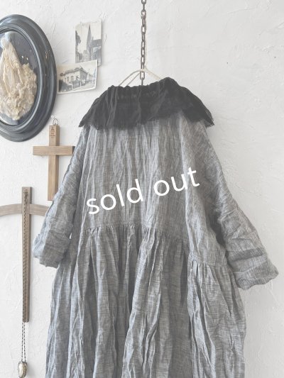 画像10: MARCHE' DE SOEUR／大きなラッフル襟のチュニック・シャンブレーに黒ガーゼ襟