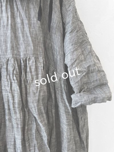 画像3: MARCHE' DE SOEUR／大きなラッフル襟のチュニック・シャンブレーに黒ガーゼ襟