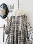 画像11: MARCHE' DE SOEUR／大きなラッフル襟のチュニック・先染チェックにミルク襟