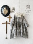 画像1: MARCHE' DE SOEUR／大きなラッフル襟のチュニック・先染チェックにミルク襟 (1)